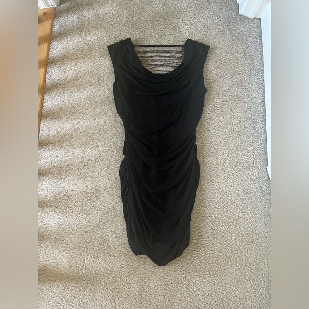 BCX Cocktail Bodycon Sexy Beaded Black Dress Juniors Large